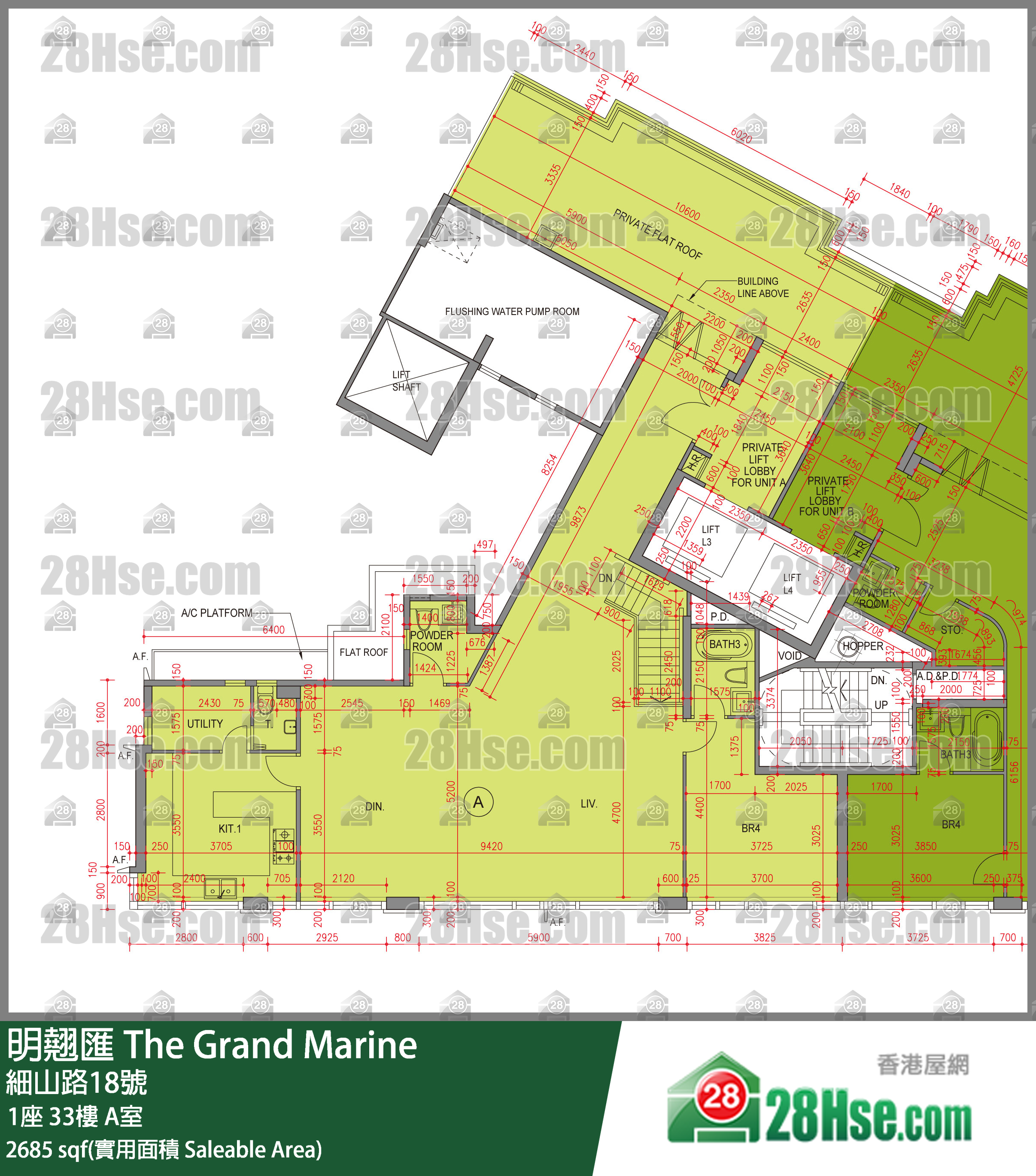 明翘汇 1座 33楼 A室 平面图