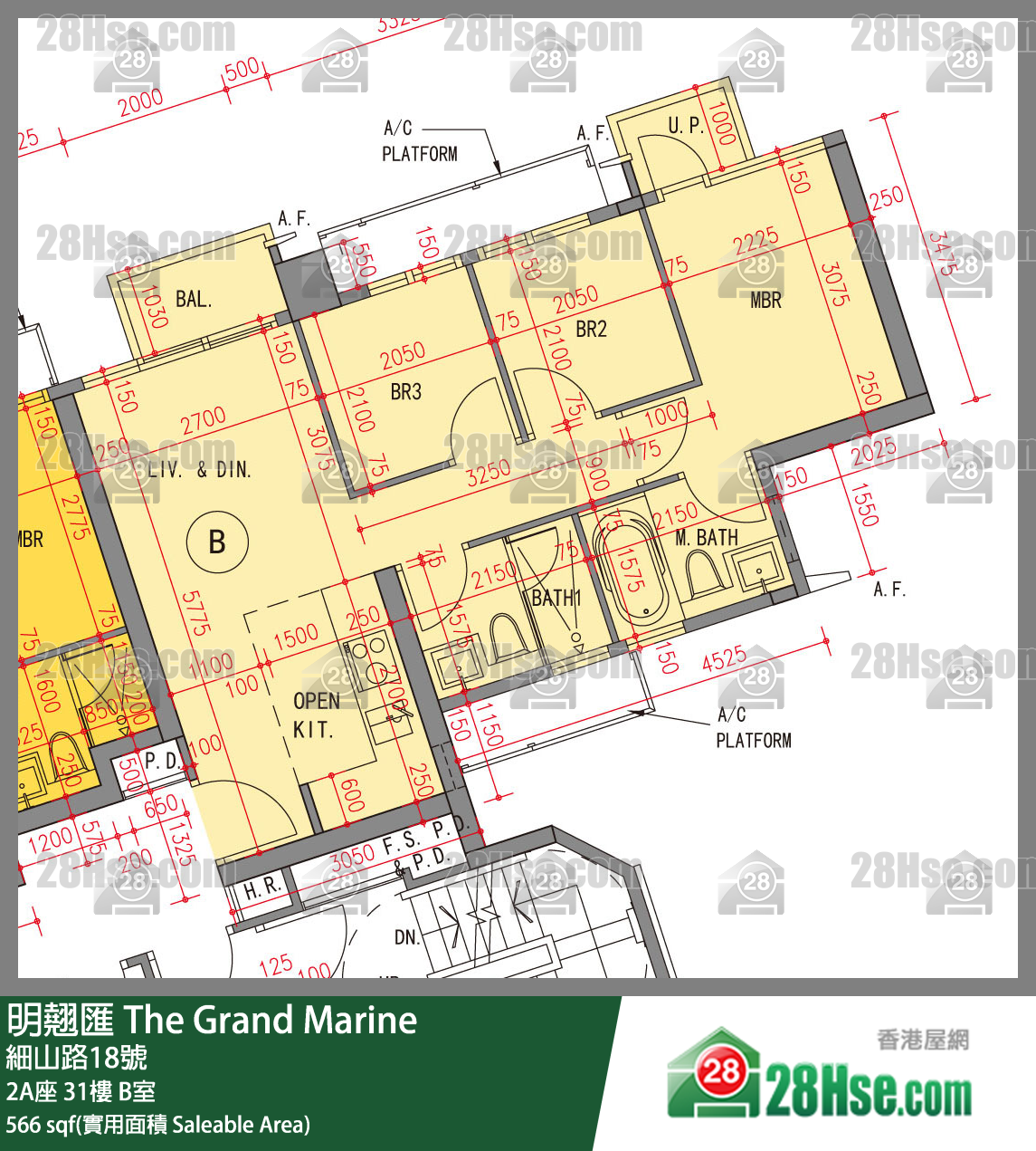 明翹匯 2A座 31樓 B室 平面圖