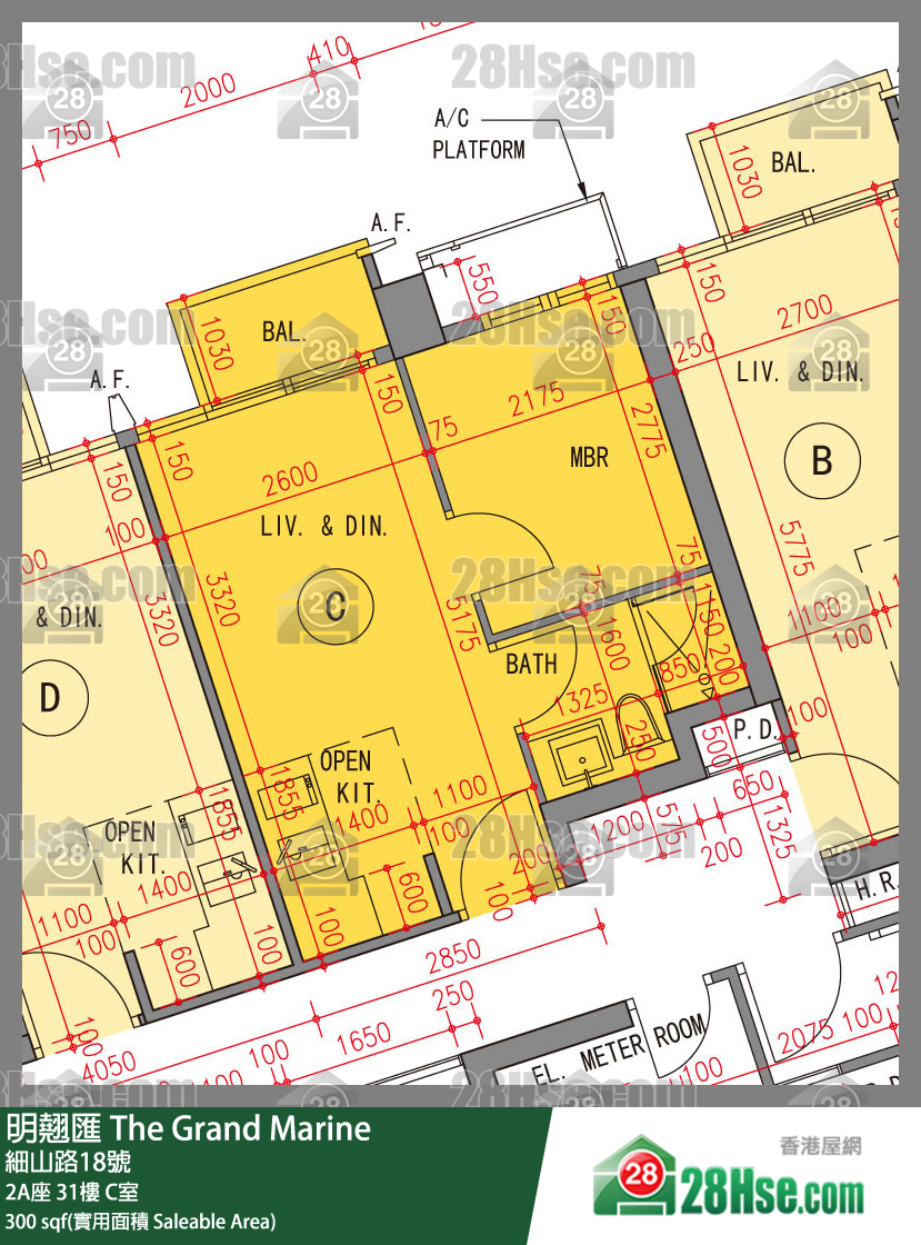 明翹匯 2A座 31樓 C室 平面圖