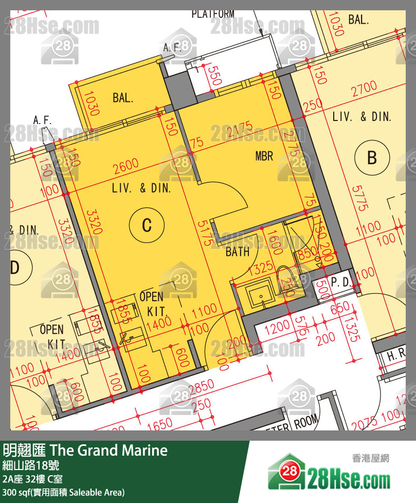明翹匯 2A座 32樓 C室 平面圖
