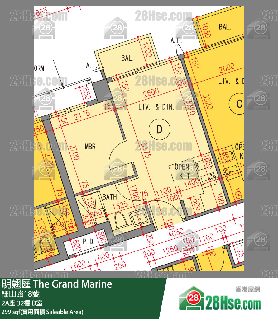 明翹匯 2A座 32樓 D室 平面圖