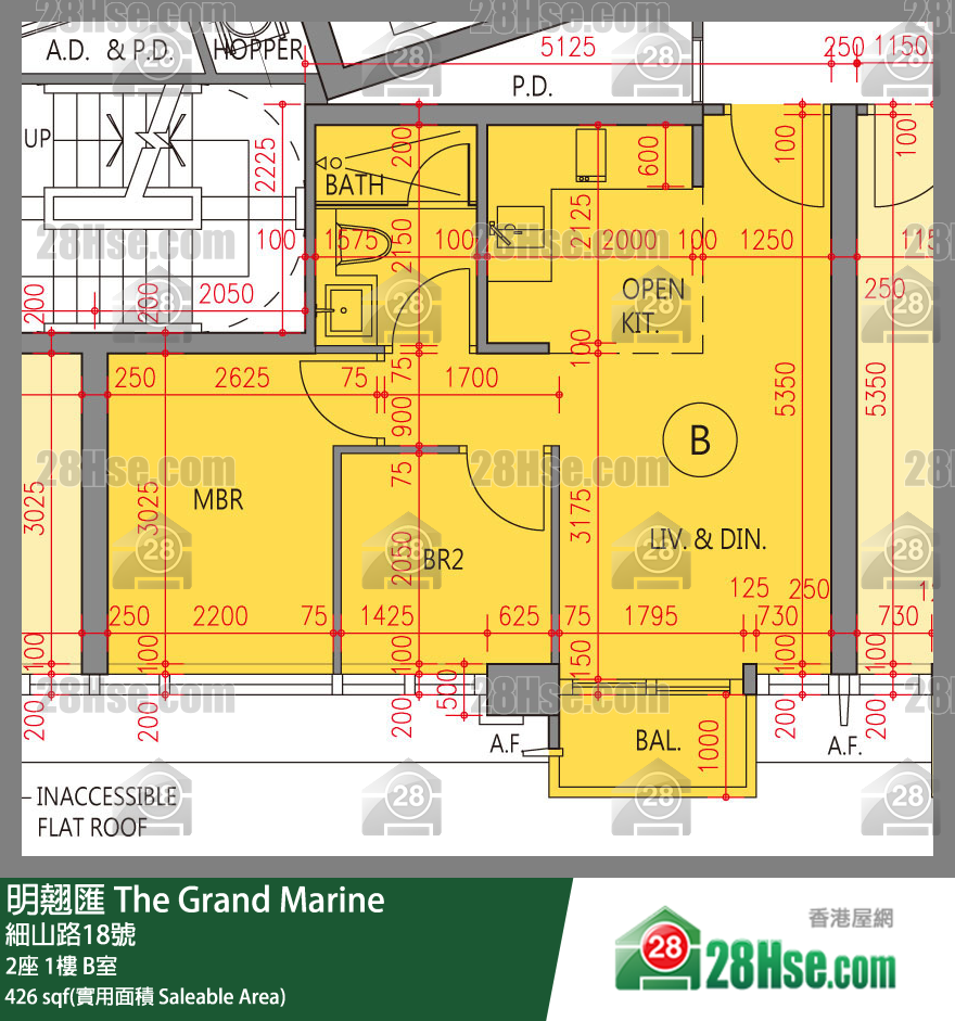 明翹匯 2座 1樓 B室 平面圖