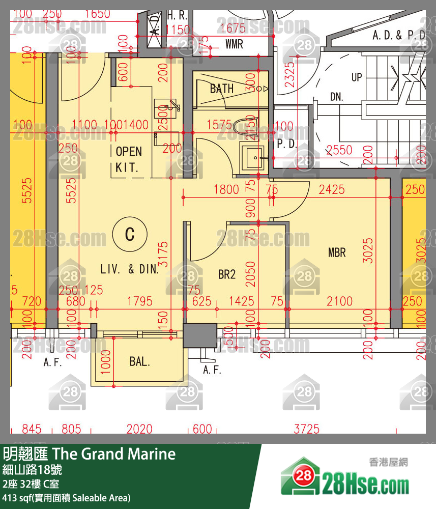 明翹匯 2座 32樓 C室 平面圖