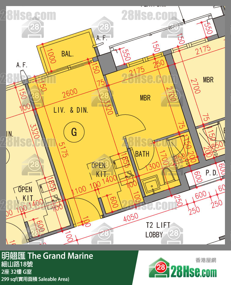 明翹匯 2座 32樓 G室 平面圖