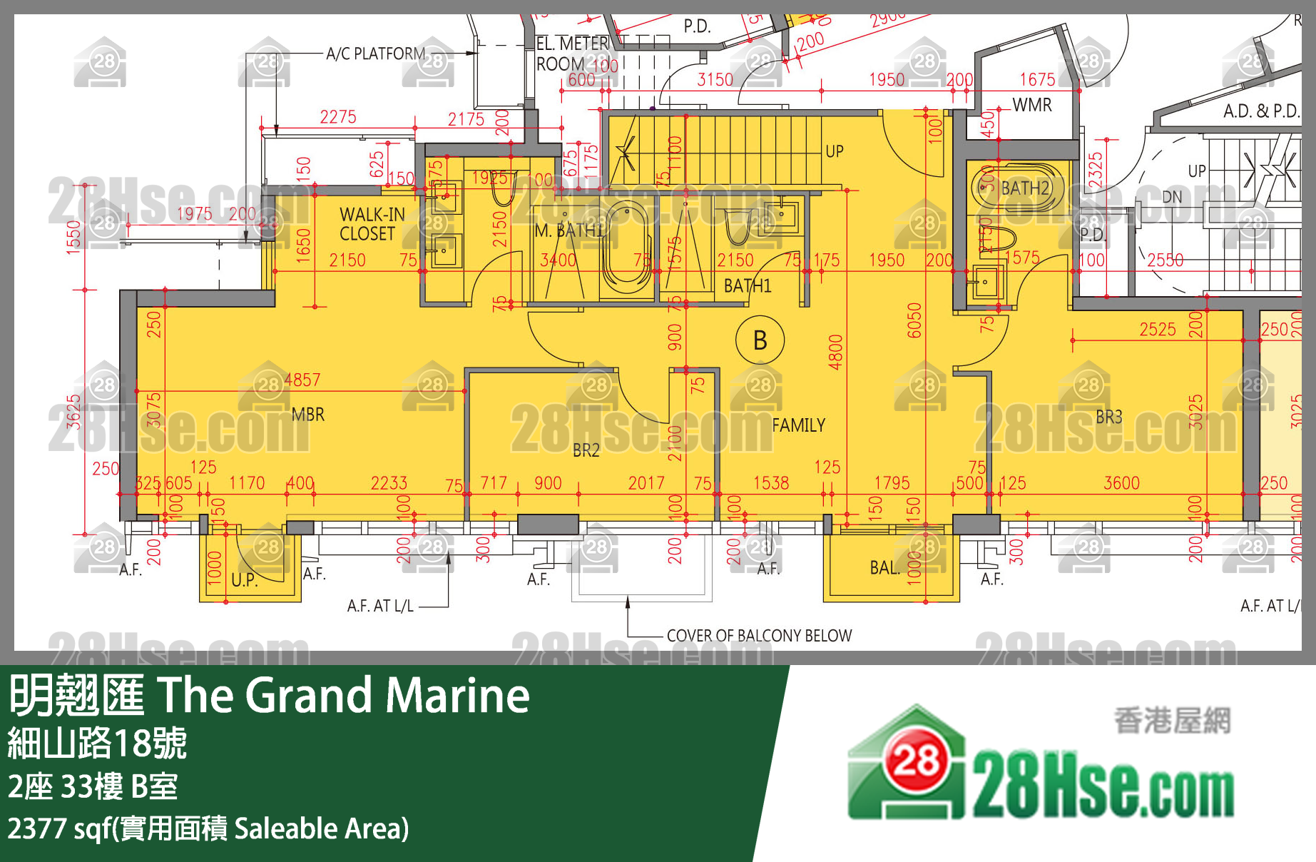 明翘汇 2座 33楼 B室 平面图