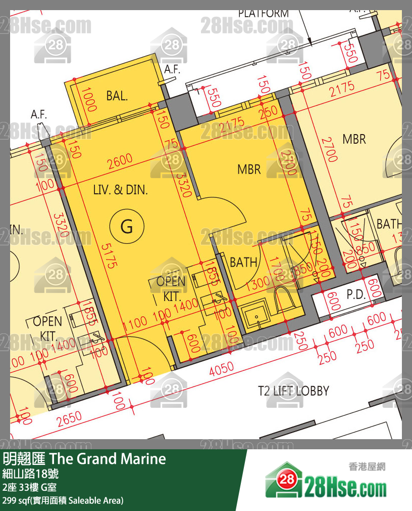明翹匯 2座 33樓 G室 平面圖