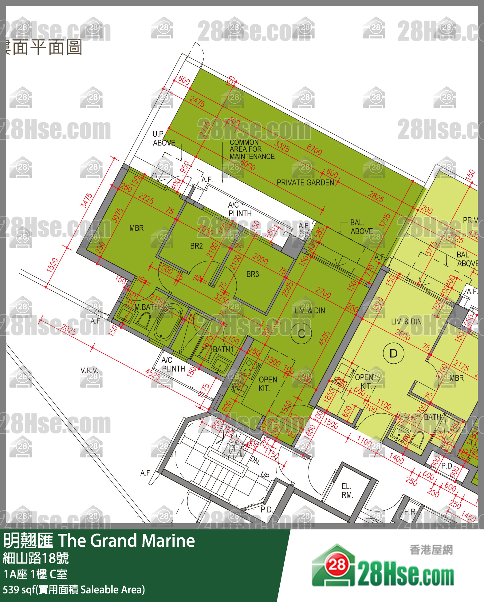 明翹匯 1A座 1樓 C室 平面圖