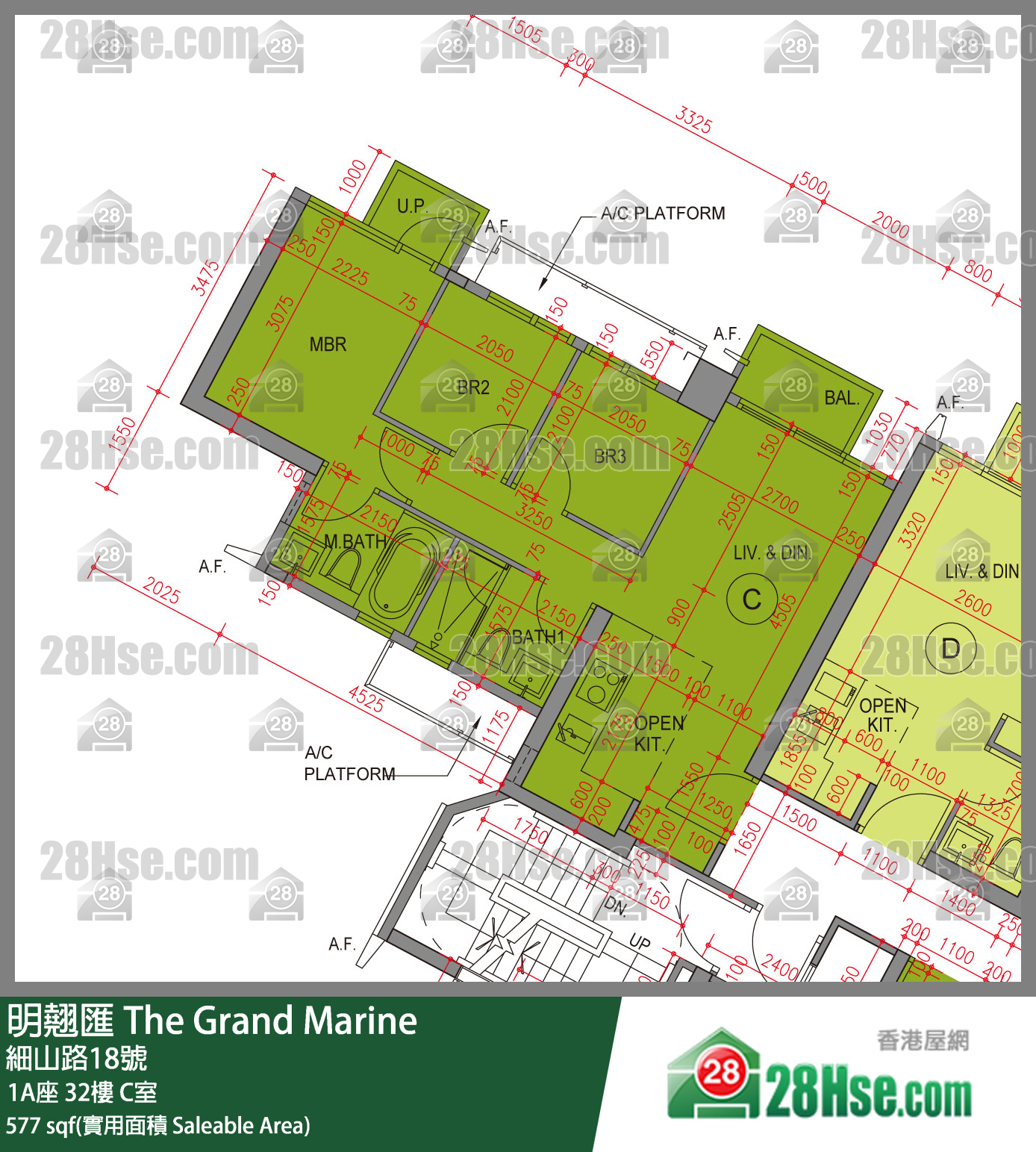 明翹匯 1A座 32樓 C室 平面圖