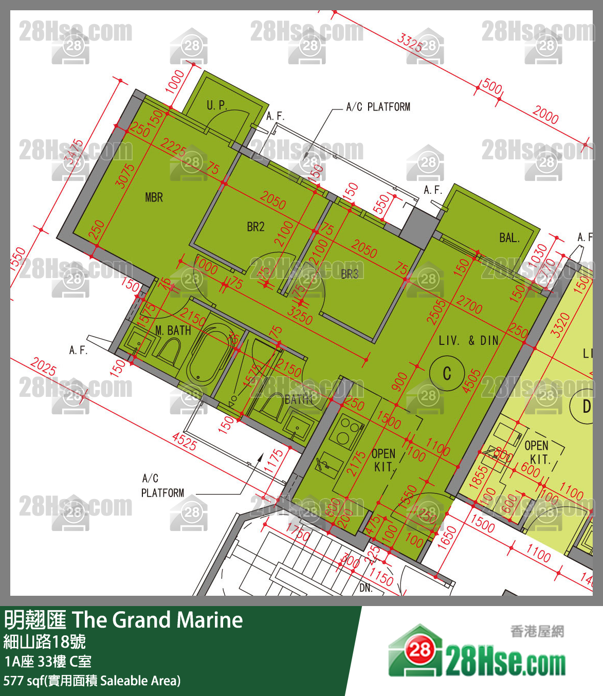 明翹匯 1A座 33樓 C室 平面圖