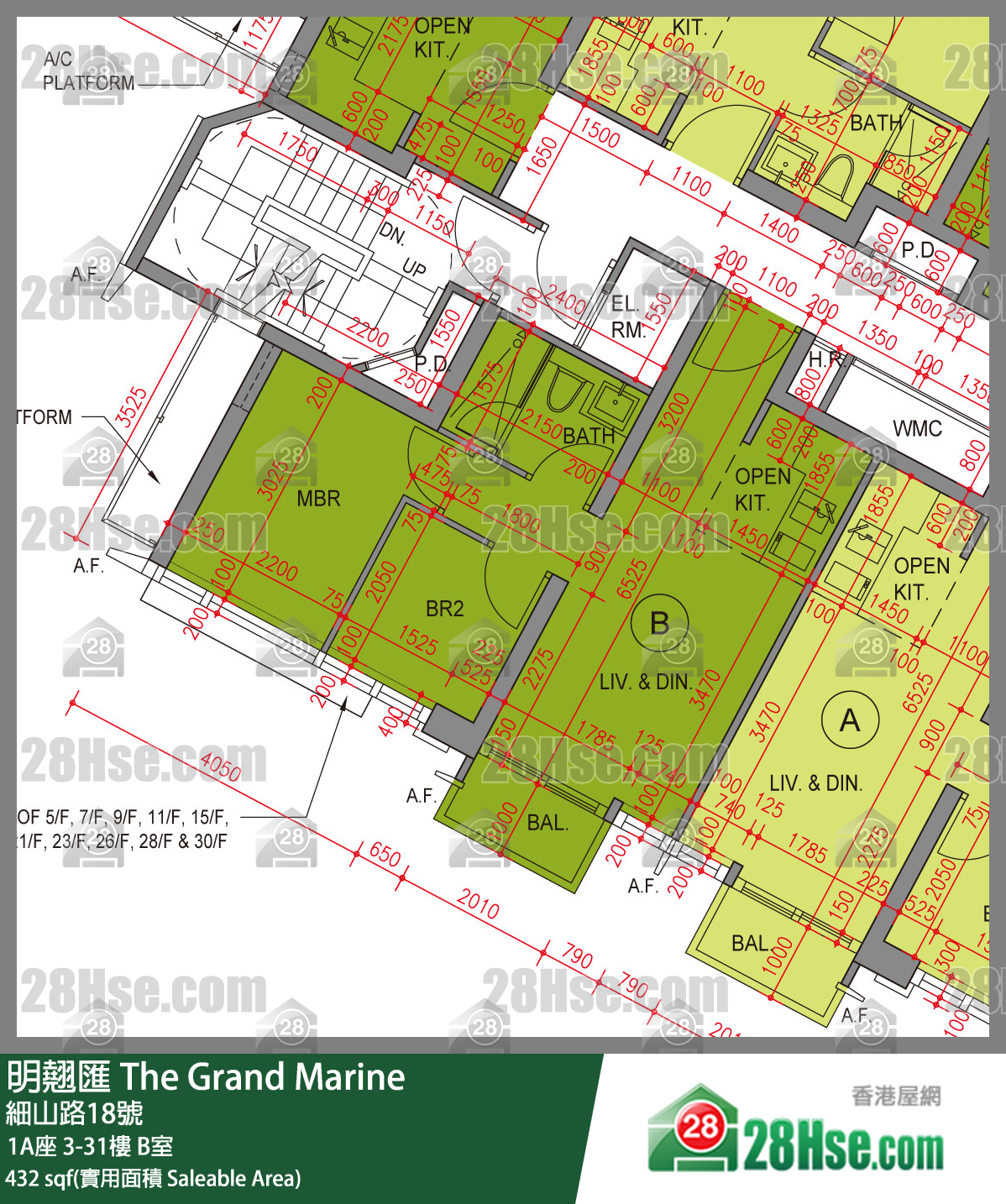 明翹匯 單位平面圖(由 28Hse 提供) 明翹匯 單位平面圖(由 28Hse 提供)