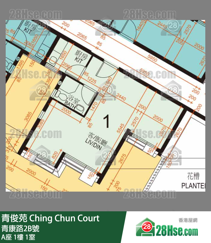 青俊苑 A座1樓 1室 平面圖