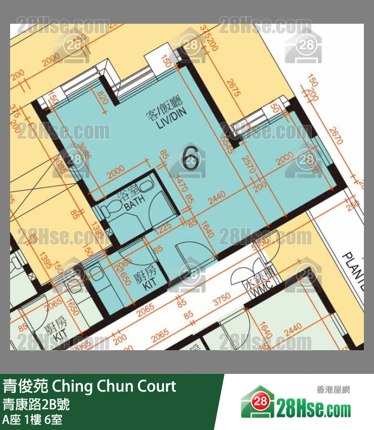 青俊苑 A座1樓 6室 平面圖