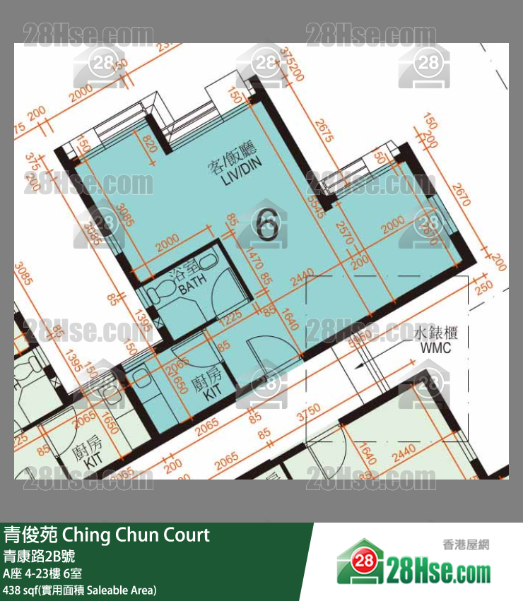 青俊苑 单位平面图(由 28Hse 提供)