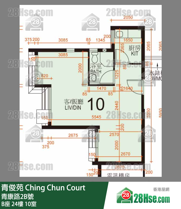 青俊苑 B座24樓 10室 平面圖