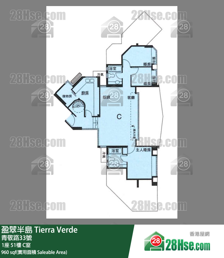 盈翠半島 1座51樓 C室 平面圖