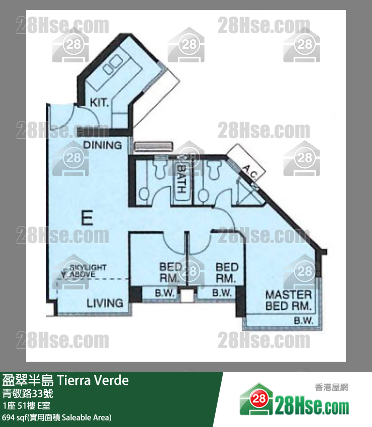 盈翠半島 1座51樓 E室 平面圖