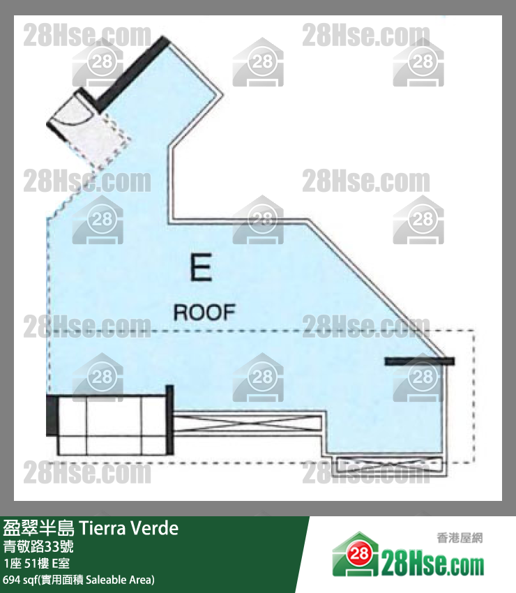 盈翠半島 1座51樓 E室 平面圖