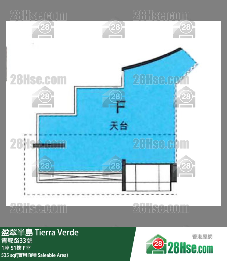 盈翠半島 1座51樓 F室 平面圖