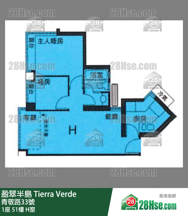 盈翠半島 1座51樓 H室 平面圖