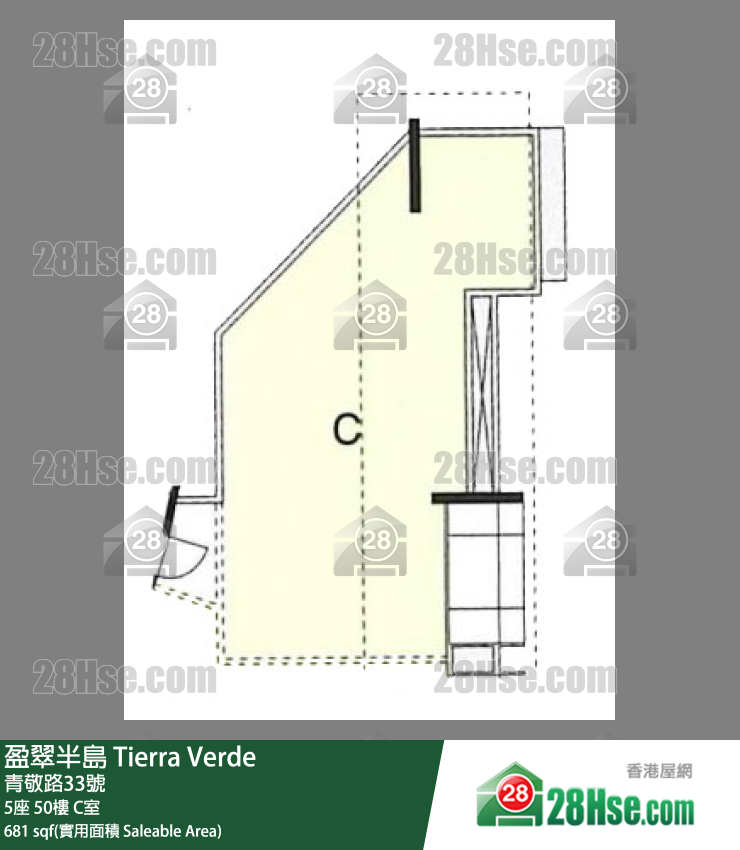 盈翠半島 5座50樓 C室 平面圖