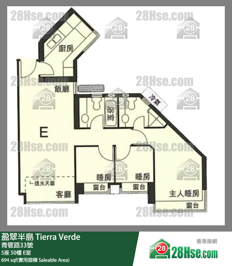 盈翠半島 5座50樓 E室 平面圖
