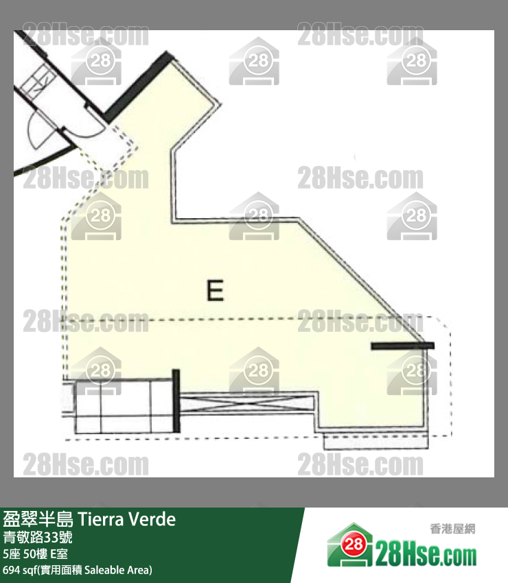 盈翠半島 5座50樓 E室 平面圖