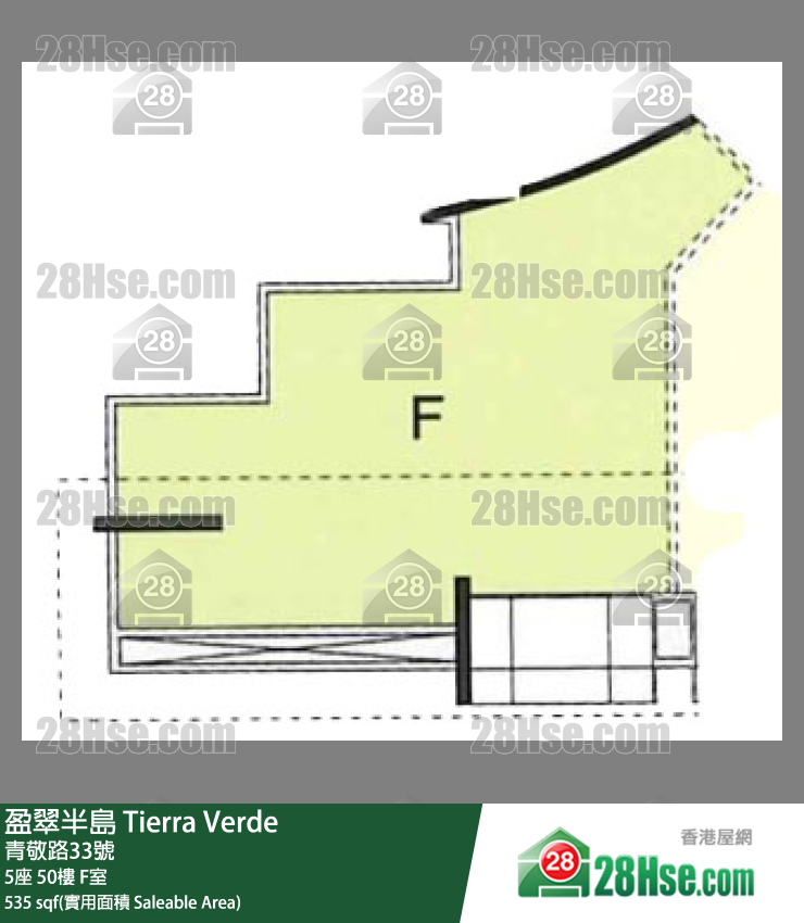 盈翠半島 5座50樓 F室 平面圖