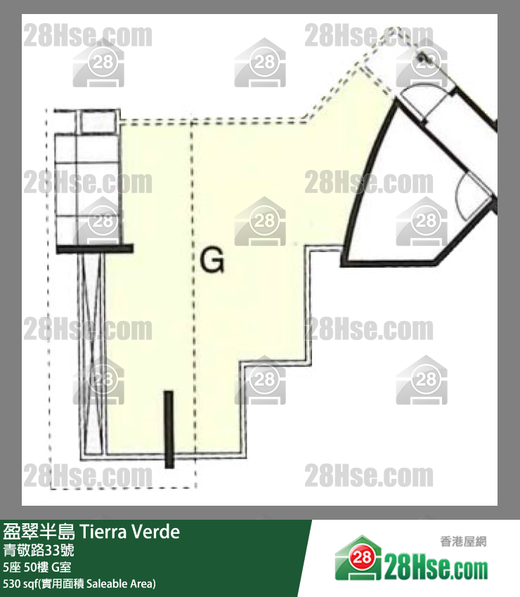 盈翠半島 5座50樓 G室 平面圖