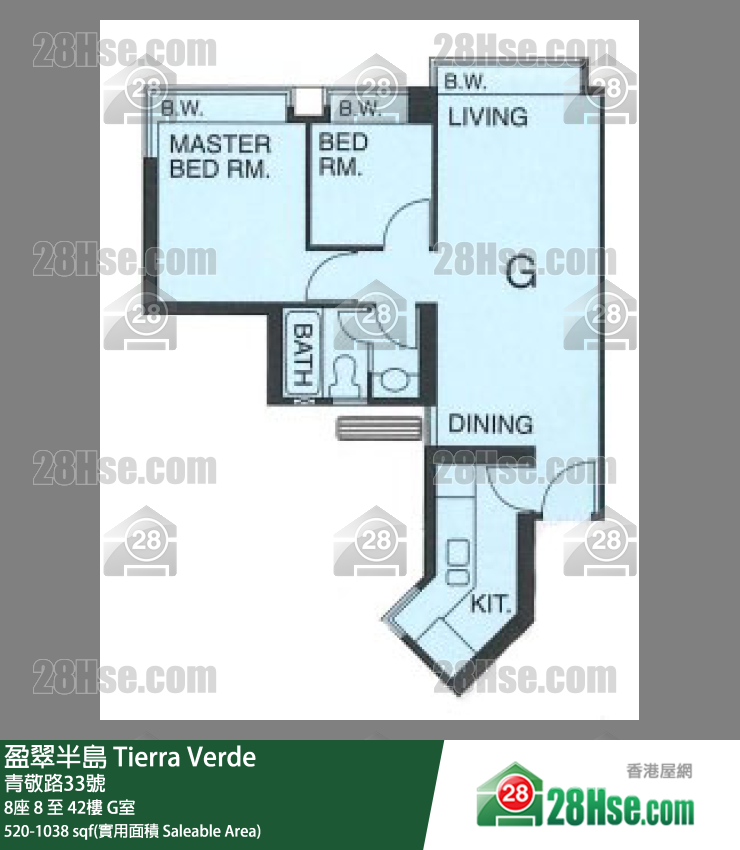 盈翠半島 8座28樓 G室 平面圖