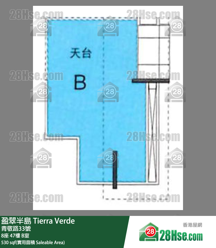 盈翠半島 8座47樓 B室 平面圖