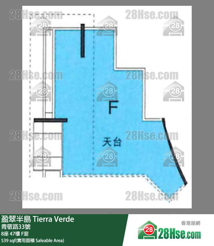 盈翠半島 8座 47樓 F室 平面圖