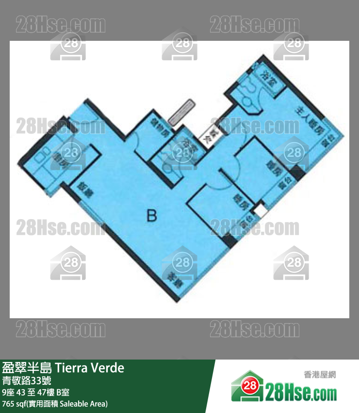 盈翠半島 9座43樓 B室 平面圖