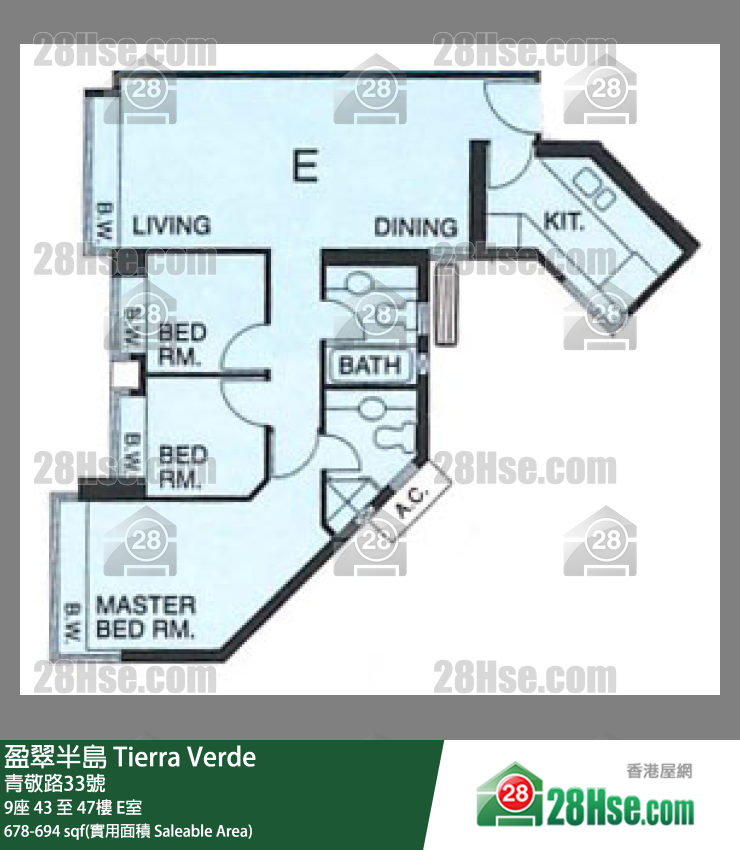 盈翠半島 9座43樓 E室 平面圖