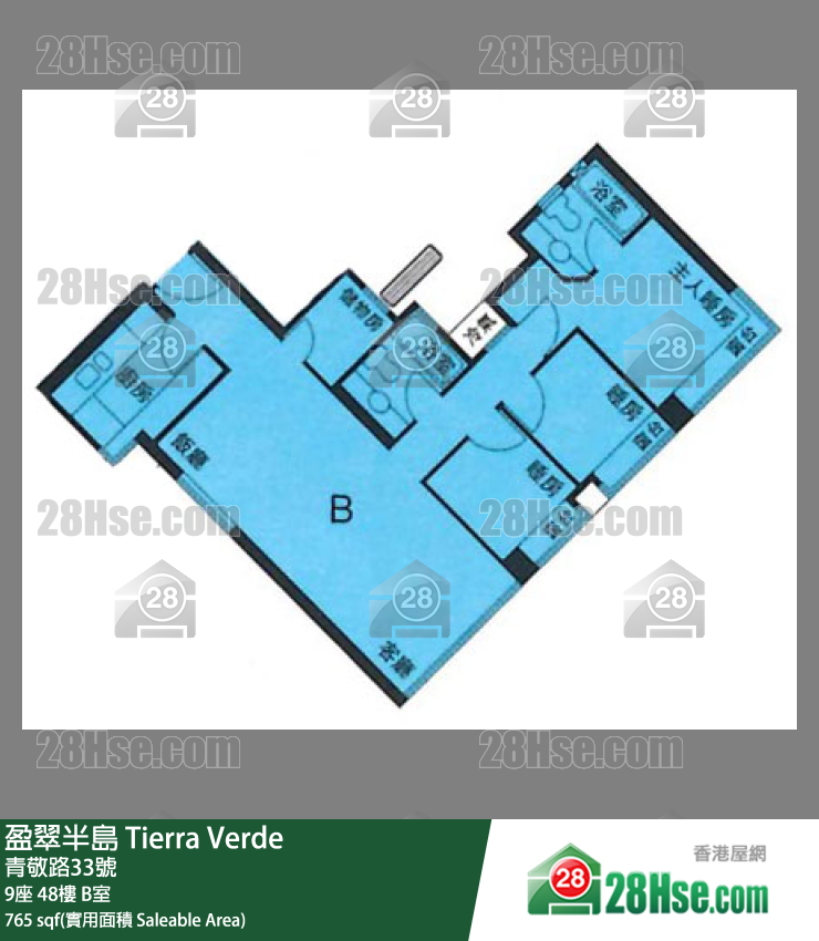 盈翠半島 9座48樓 B室 平面圖