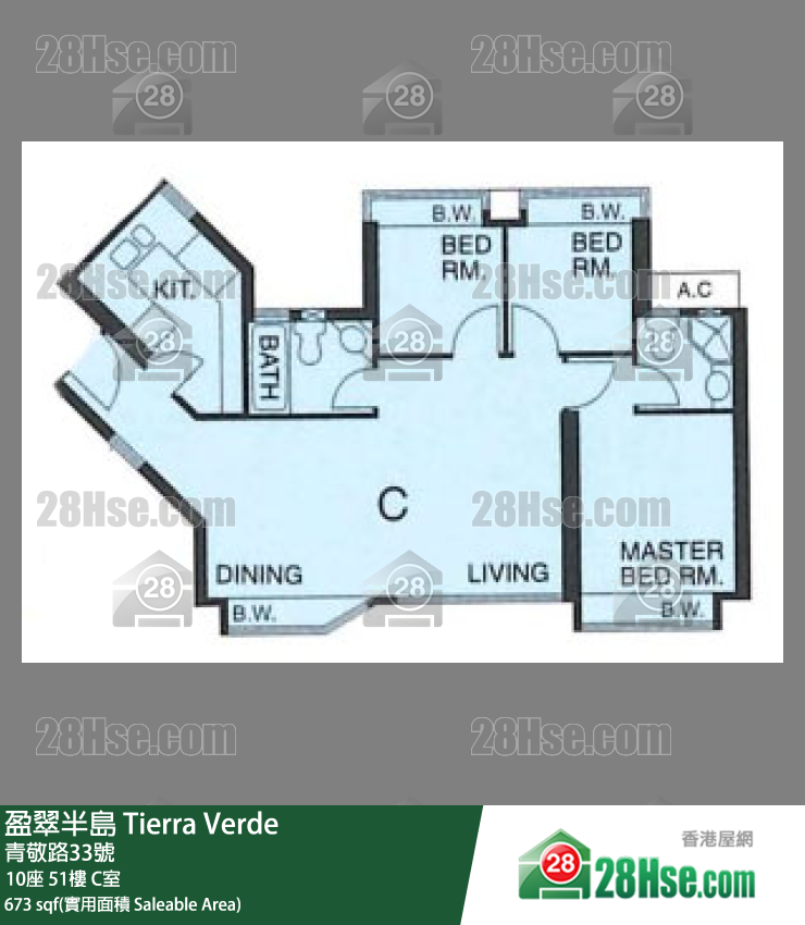盈翠半島 10座 51樓 C室 平面圖