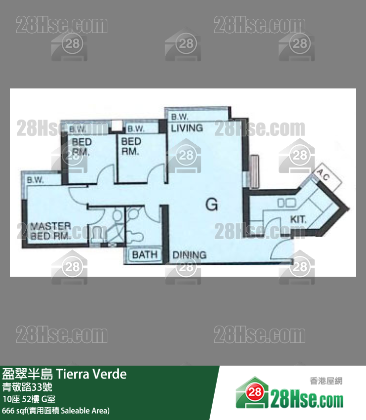 盈翠半島 10座52樓 G室 平面圖