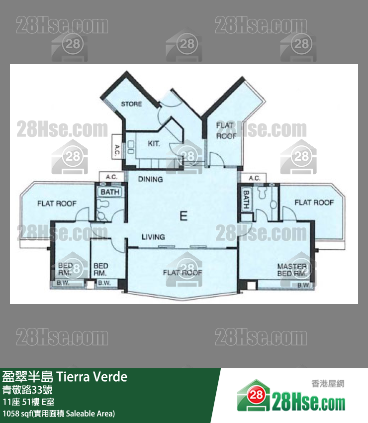 盈翠半島 11座51樓 E室 平面圖