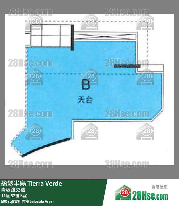 盈翠半島 11座52樓 B室 平面圖