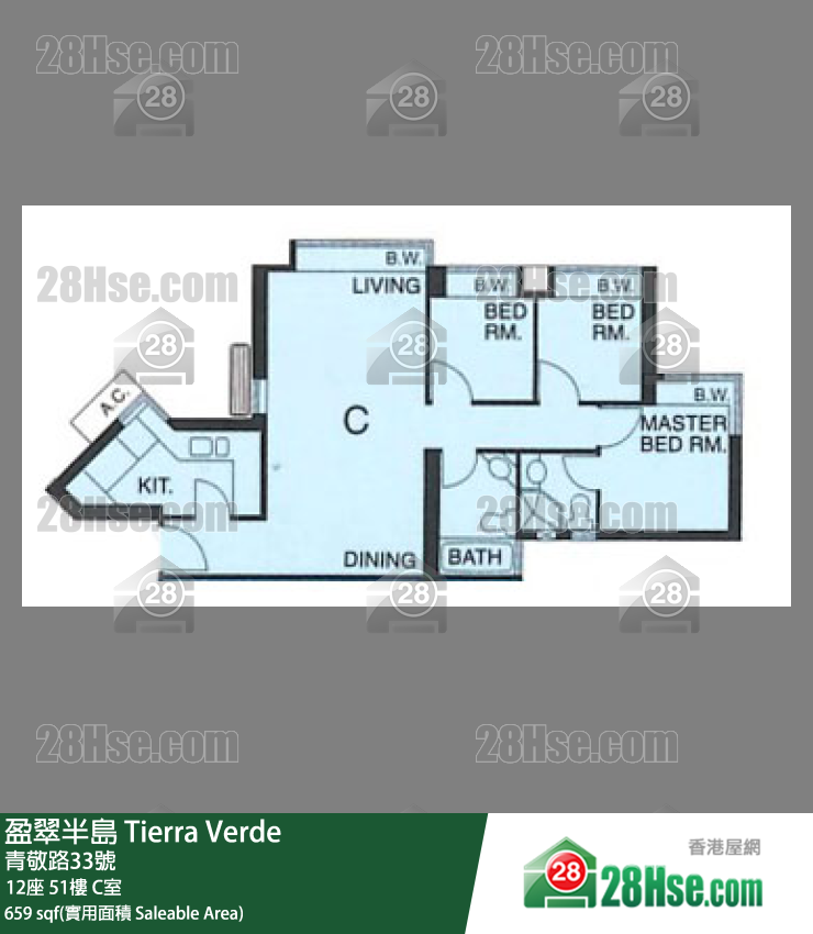 盈翠半島 12座51樓 C室 平面圖