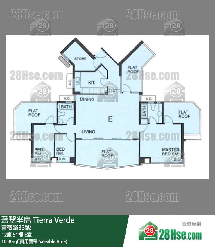 盈翠半島 12座51樓 E室 平面圖