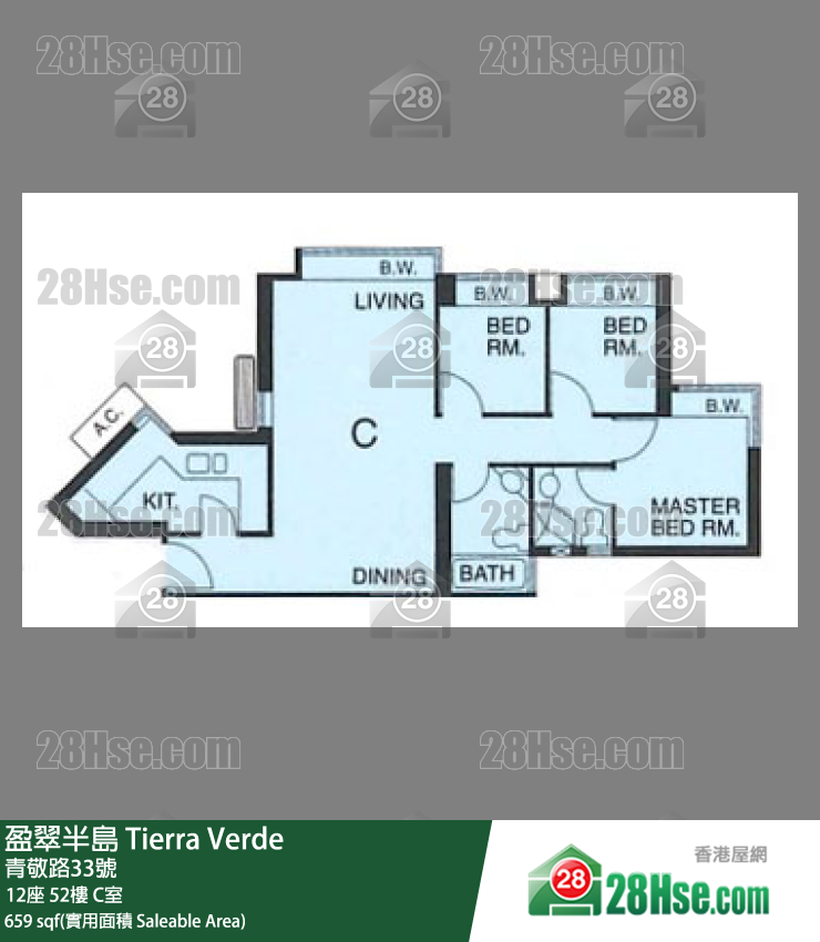 盈翠半島 12座52樓 C室 平面圖
