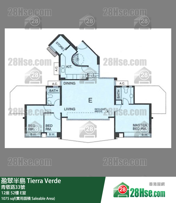 盈翠半島 12座52樓 E室 平面圖