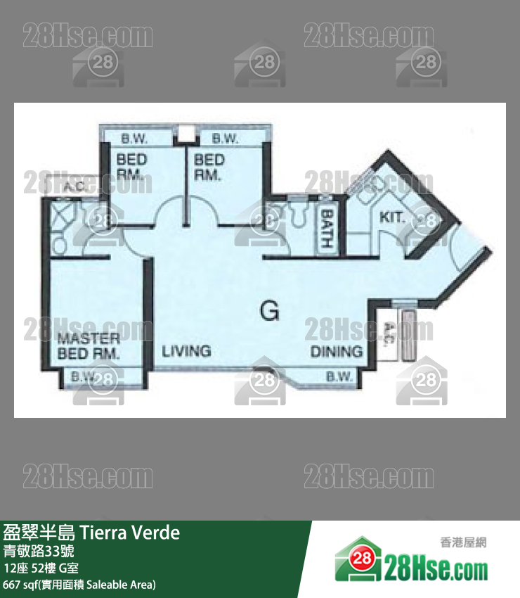 盈翠半島 12座52樓 G室 平面圖