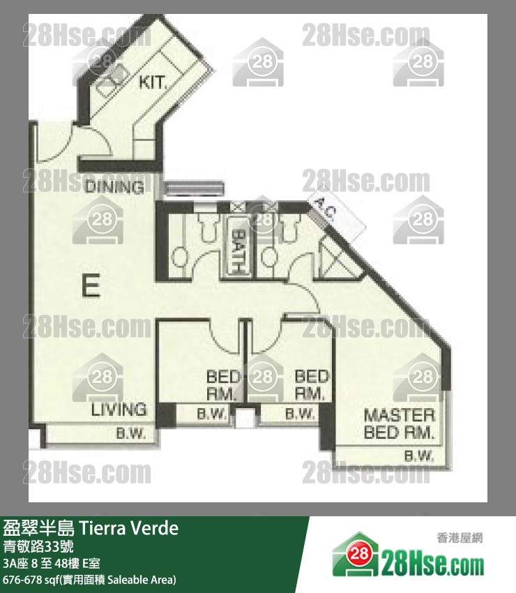 盈翠半島 3A座18樓 E室 平面圖