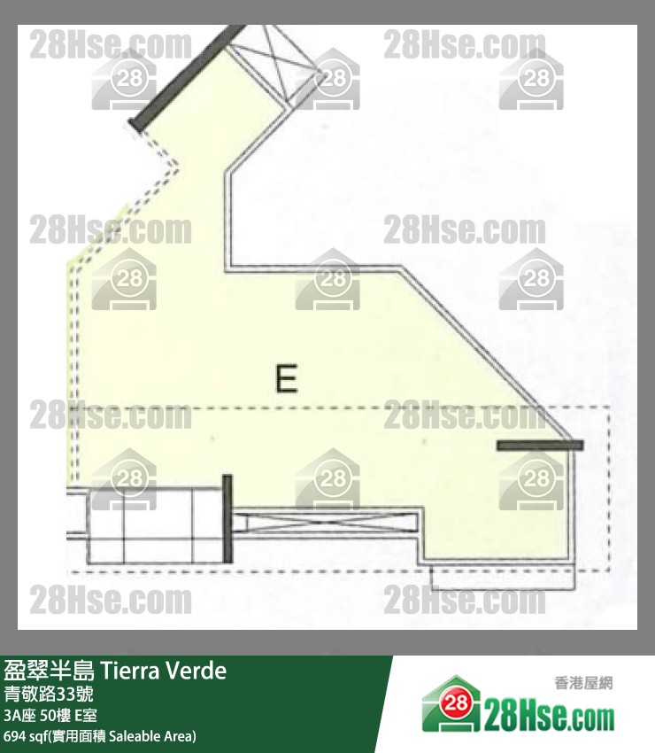 盈翠半島 3A座50樓 E室 平面圖