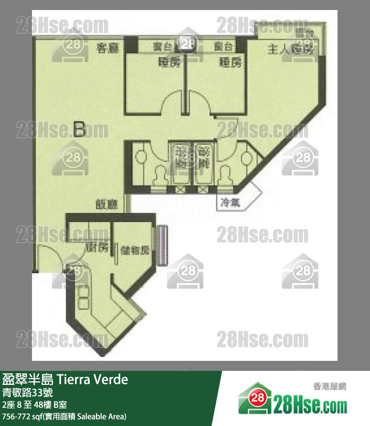 盈翠半島 2座21樓 B室 平面圖