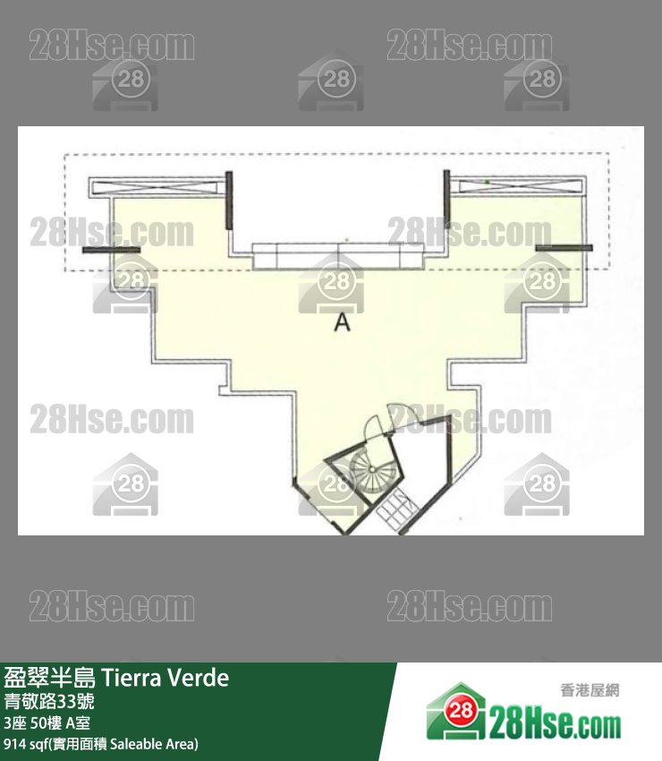 盈翠半島 3座 50樓 A室 平面圖