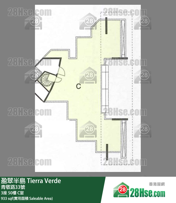 Tierra Verde, Flat C, 50/F, Tower 3 FloorPlan