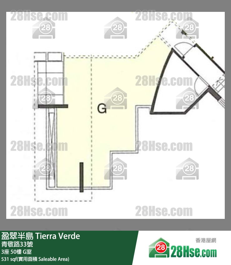 盈翠半島 3座50樓 G室 平面圖