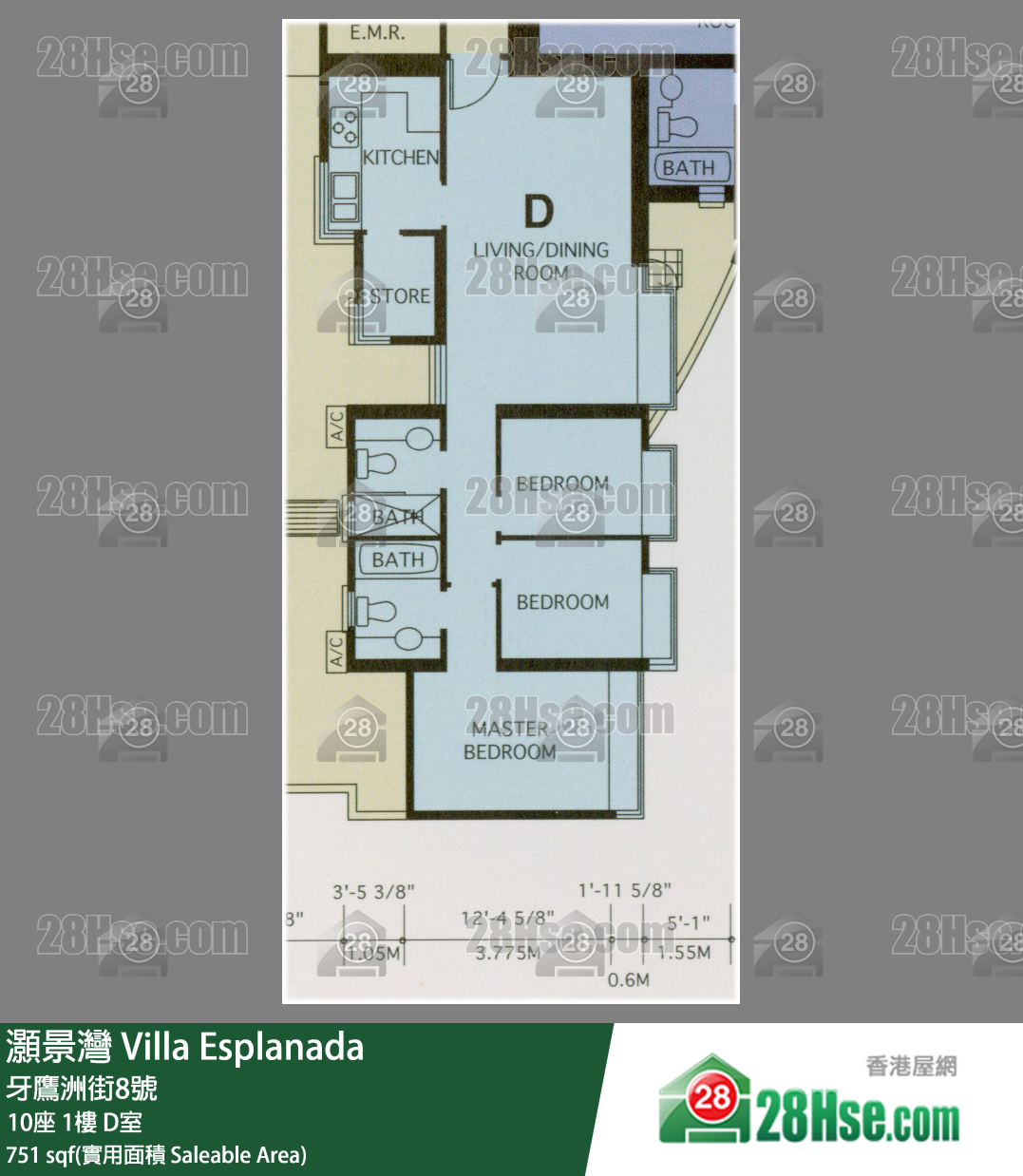 灝景灣 10座1樓 D室 平面圖